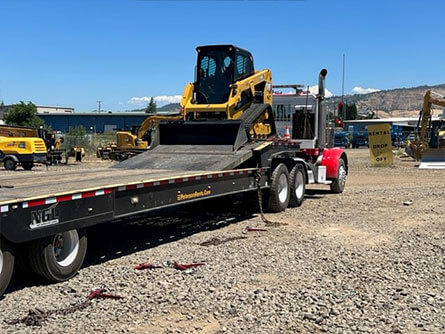 CAT Bulldozer on Flatbed Trailer